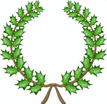 葉っぱ　葉　ヒイラギ　飾り　輪　装飾