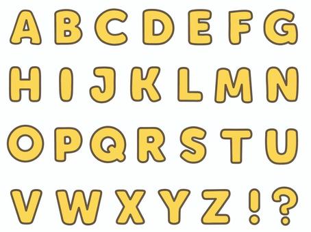  アルファベット 黄色 アルファベット,文字,英語,記号,黄色のイラスト素材