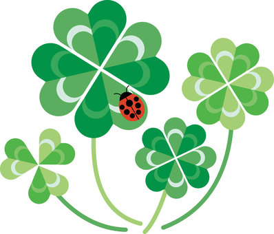 Clover and ladybug 01, , JPG, PNG and AI