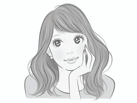 A lady with a cheeks stick, A lady with a cheeks stick, female, cheek, feminine,