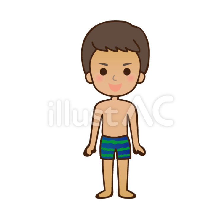水着を着た男の子 水着,夏休み,夏のイラスト素材