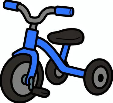 青の三輪車です。 三輪車,シンプル,乗り物,自転車,ペダル,サドル,子供,アウトドア,青のイラスト素材