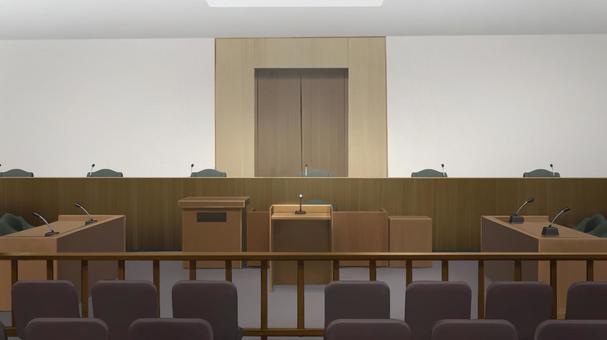 裁判所の傍聴席　背景イラスト 裁判所,傍聴席,裁判,法廷,国家,審判,司法,法律,法,部屋のイラスト素材