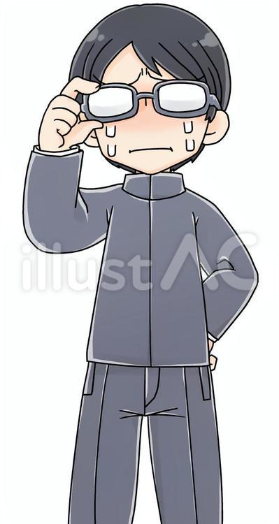 頭身緩め優等生男子立ち絵(哀) 立ち絵,男子,優等生のイラスト素材