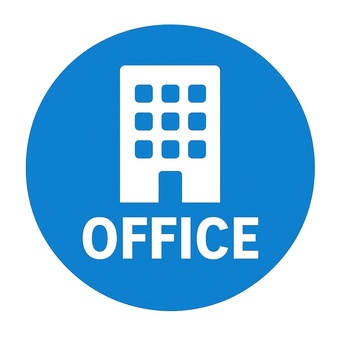 オフィスビルマークの丸アイコン