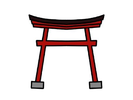 神社の鳥居 神社の鳥居 神社,鳥居,お参り,七五三,初詣,お宮参り,お正月,参拝,仏閣,日本のイラスト素材