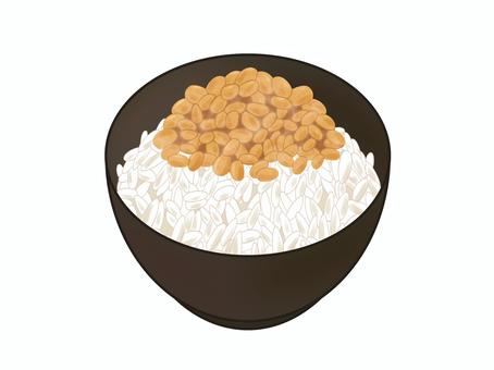 納豆ご飯 納豆ご飯,納豆,白米,和食,食べ物,手描き,フリー,素材,イラストのイラスト素材