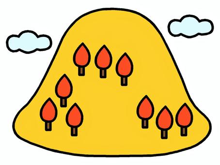 山 山 山,地形,木々,森,風景,田舎,紅葉,イラストのイラスト素材