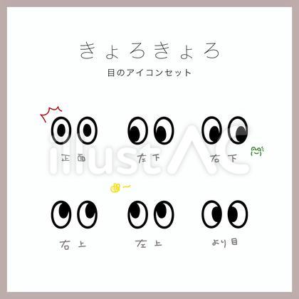 きょろきょろしている目のアイコンセット