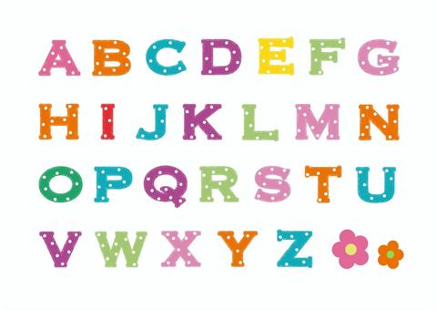 アルファベット大文字_ドット柄 アルファベット大文字_ドット柄 ドット柄,アルファベット,大文字,文字,英語,abc,セット,勉強,ポップ,カラフルのイラスト素材
