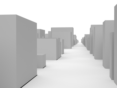 街中_立体 ３d,パース,ビル,建物,都会,都市,街,高層,道路,都のイラスト素材
