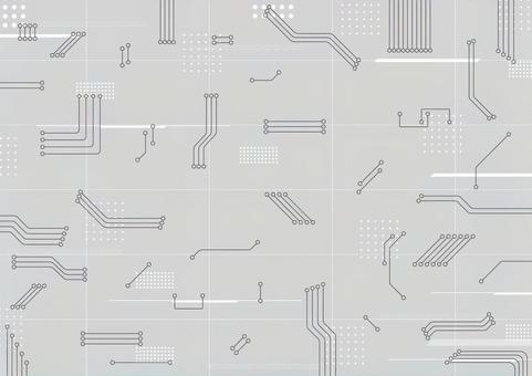 モノトーンのおしゃれな電子回路の背景素材 デジタル,電子回路,基盤,テクノロジー,ライン,グリッド,モノトーン,背景のイラスト素材