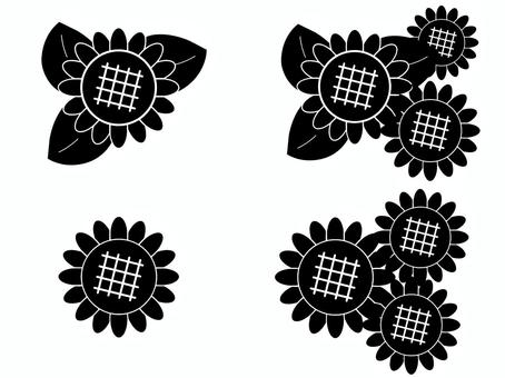 Illustration, sunflower, set, midsummer, 