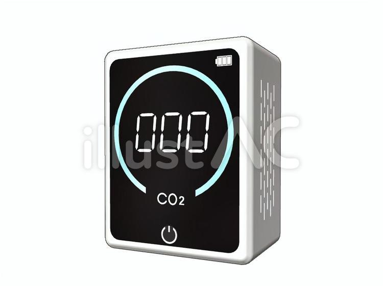 CO2測定器 CO2測定器 二酸化炭素濃度,二酸化炭素測定器,二酸化炭素濃度測定器のイラスト素材