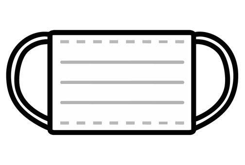 シンプルな不織布マスク マスク,不織布,生活用品,着用,必需品,衛生用品,エチケット,使い捨て,衛生,感染のイラスト素材
