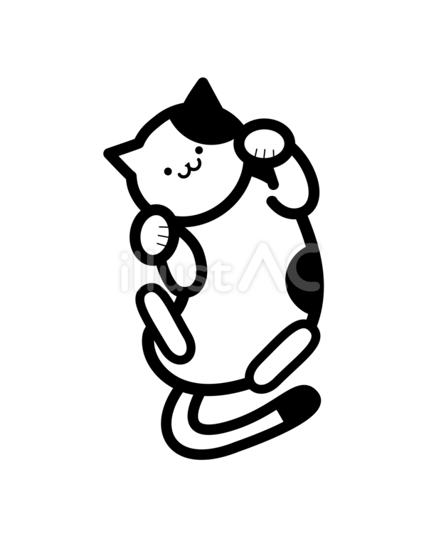 転がるネコ　シンプル 猫,転がる,シンプルのイラスト素材
