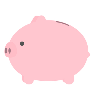 ぶたの貯金箱のシンプルフラットなイラスト 貯金箱,ぶた,かわいい,シンプル,貯蓄,貯金,家計,節約,ピンク,フラットのイラスト素材