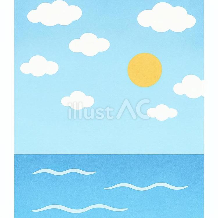青い空と海 空,海,太陽のイラスト素材