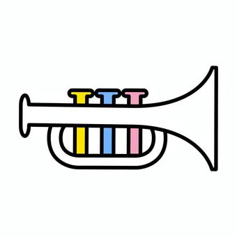 おもちゃのトランペット トランペット,おもちゃ,ラッパ,楽器,音楽のイラスト素材