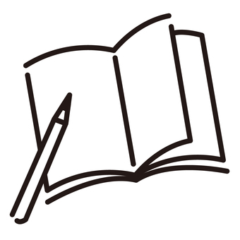 ノートと鉛筆 勉強,ノート,メモ,鉛筆,ペン,教科書,アイコン,イラスト,ベクター,アイコン単品のイラスト素材