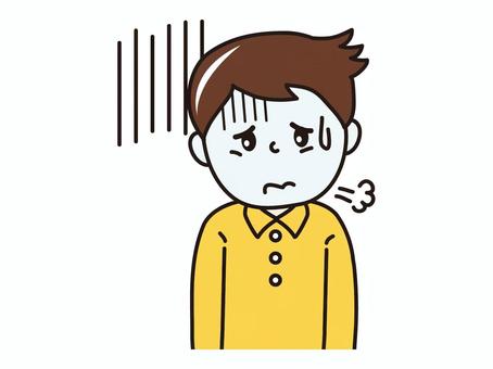 30代男性(疲労） 人物,男性,パパ,疲労感,病気,顔色が悪いのイラスト素材