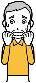 Illustration, confusion, old man, polo shirt, 