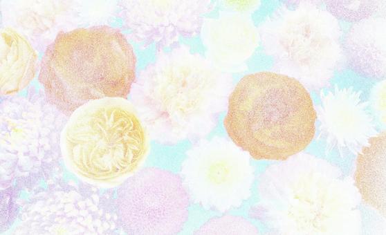 Roses and chrysanthemums drawn by pointillism, JPG Roses and chrysanthemums drawn by pointillism, colorful, flower, chrysanthemum, JPG