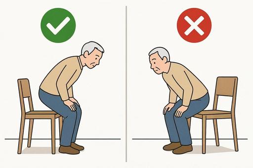 椅子からの立ち上がり比較イラスト