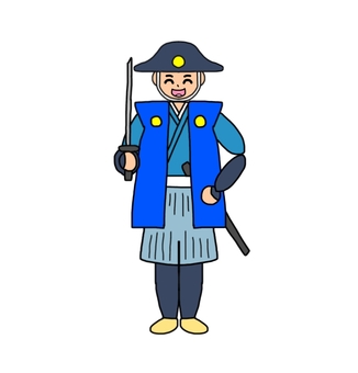 笑顔の旧幕府軍士官 藩士,武士,侍,旧幕府軍,徳川幕府,江戸幕府,奥羽越列藩同盟,会津藩,庄内藩,明治維新のイラスト素材