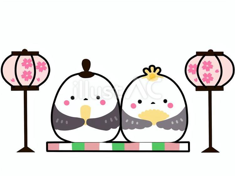 シマエナガのひな祭りイラスト - No: 23541414｜無料イラスト