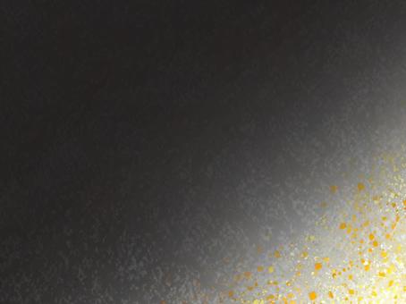 黒グレーの和紙背景（金箔・右下） 和紙,和風,背景,グレー,黒,ダークグレー,金箔,金,光,キラキラのイラスト素材