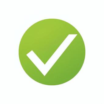 丸チェックマーク2_緑 チェックマーク,チェック,採点,ok,承認,緑,シンプル,確認,レ点,単体のイラスト素材