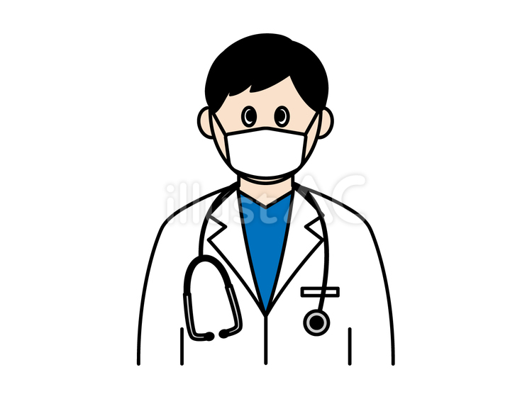 医師の男性（マスクあり） 医師,男性,マスクのイラスト素材