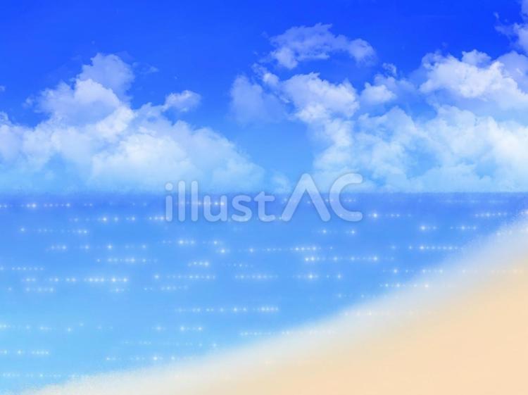 青い海と青い空　背景 海,青空,雲のイラスト素材