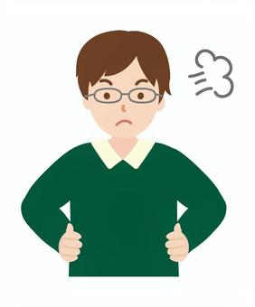 怒っている男性_上半身1 男性,パパ,怒る,激怒,私服,お父さん,男,人物,イラスト,怒っているのイラスト素材