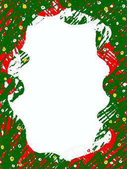 ぐるぐるタッチ赤と緑のクリスマスフレーム クリスマス,フレーム,赤,緑,ぐるぐる,手描きのイラスト素材