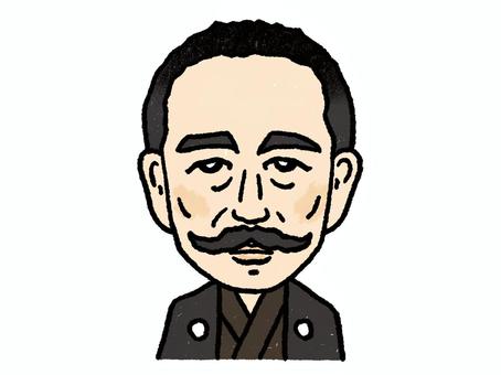 Illustration, mori ogai, portrait, portraits, 