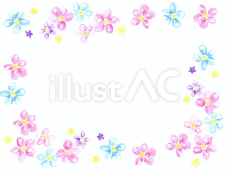 小花フレーム 水彩イラスト No 無料イラストなら イラストac