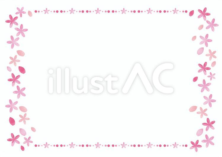 水彩桜フレーム フレーム,桜,春のイラスト素材