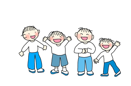 みんなで笑い合う　カラー みんな,笑顔,集まる,子ども,小学生,幼児,小学校,幼稚園,保育園,こども園のイラスト素材