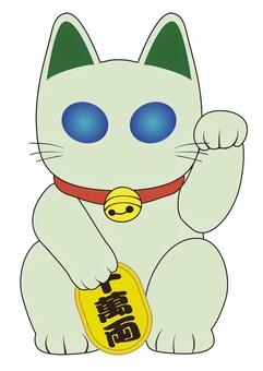 エイリアンの招き猫01_a 招き猫,エイリアン,猫,宇宙人,開運,縁起,シンプル,かわいい,金運,招くのイラスト素材