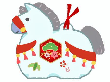 【手描き】かわいい馬の土鈴 【手描き】かわいい馬の土鈴 土鈴,馬の土鈴,馬,午,正月,運気上昇,民芸品,伝統,工芸品,縁起物のイラスト素材