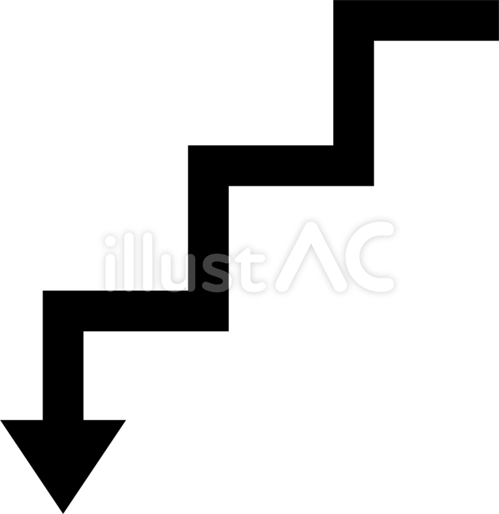 矢印アイコンb 矢印,ステップ,下がるのイラスト素材