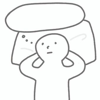 考え事する人物イラスト　空想　想像　悩む 空想,ぼんやり,無気力,無感情,無,悩む,悩み事,考える,不安,不満のイラスト素材