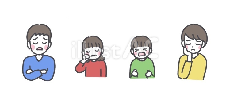 落ち込む家族 人物,家族,父のイラスト素材