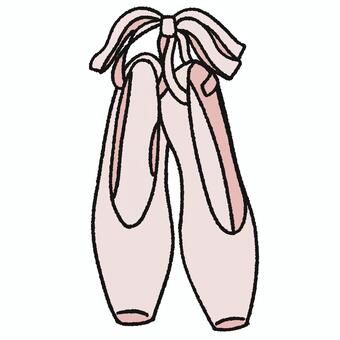 トウシューズのイラスト トウシューズ,バレエ,女の子,習い事,靴,装飾のイラスト素材