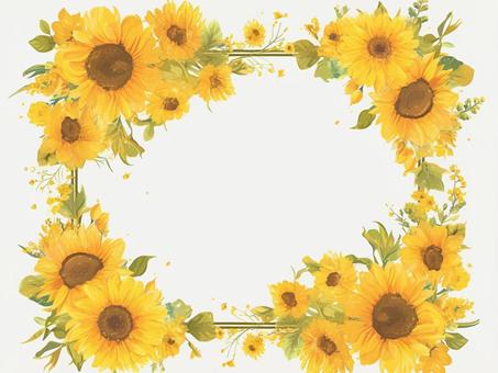 Sunflower summer frame (decorative frame), , JPG