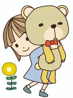 girl and bear, , JPG and PNG