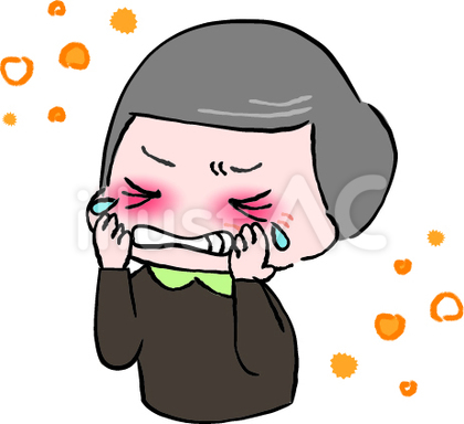 花粉症で目が痒いおじさん