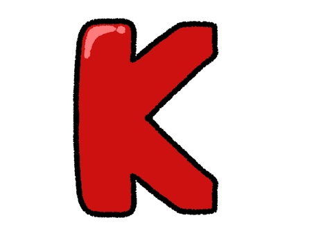 アルファベット　K k,アルファベット,文字,大文字,小文字,英語,赤,シンプル,挿絵,素材のイラスト素材